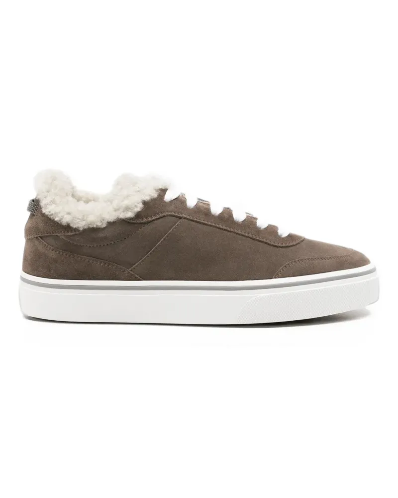 Brunello Cucinelli Sneakers mit Shearlingbesatz - Braun Braun