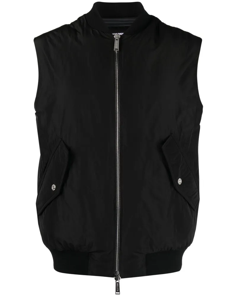 Dsquared2 Gefütterte Jacke mit Logo-Stickerei - Schwarz Schwarz
