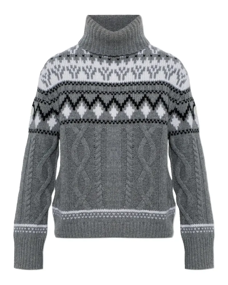Bogner Lorely Pullover mit Zopf- und Norwegermuster - Grau Grau