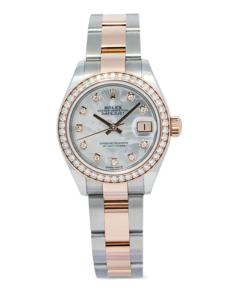 Rolex Datejust Armbanduhr mit Diamanten, 28mm - Weiß Weiß
