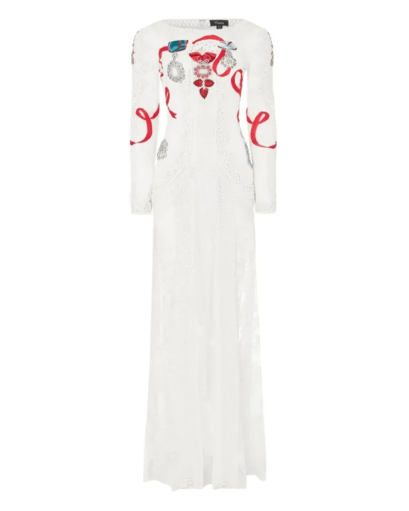 Temperley London Diamantine Kleid mit Blumenspitze - Weiß Weiß