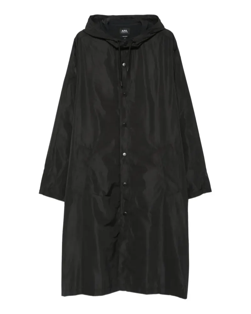 A.P.C. Oversized-Kapuzenjacke mit Logo - Schwarz Schwarz