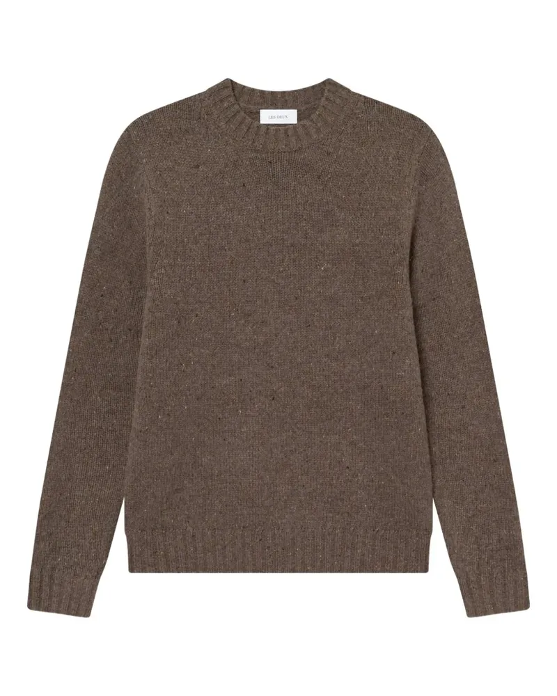 LES DEUX Fleck Pullover mit rundem Ausschnitt - Braun Braun