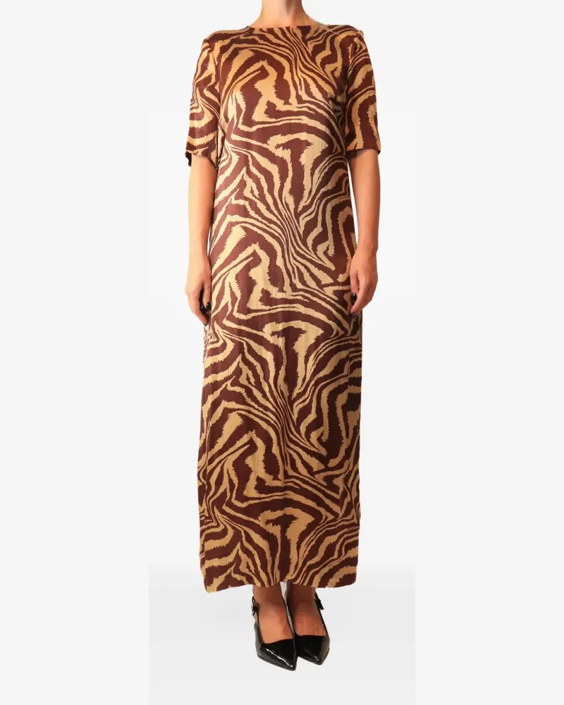 Ganni Kleid mit Zebra-Print - Braun Braun