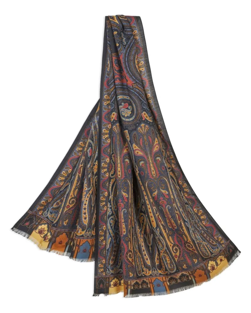 Etro Schal mit Paisley-Print - Schwarz Schwarz