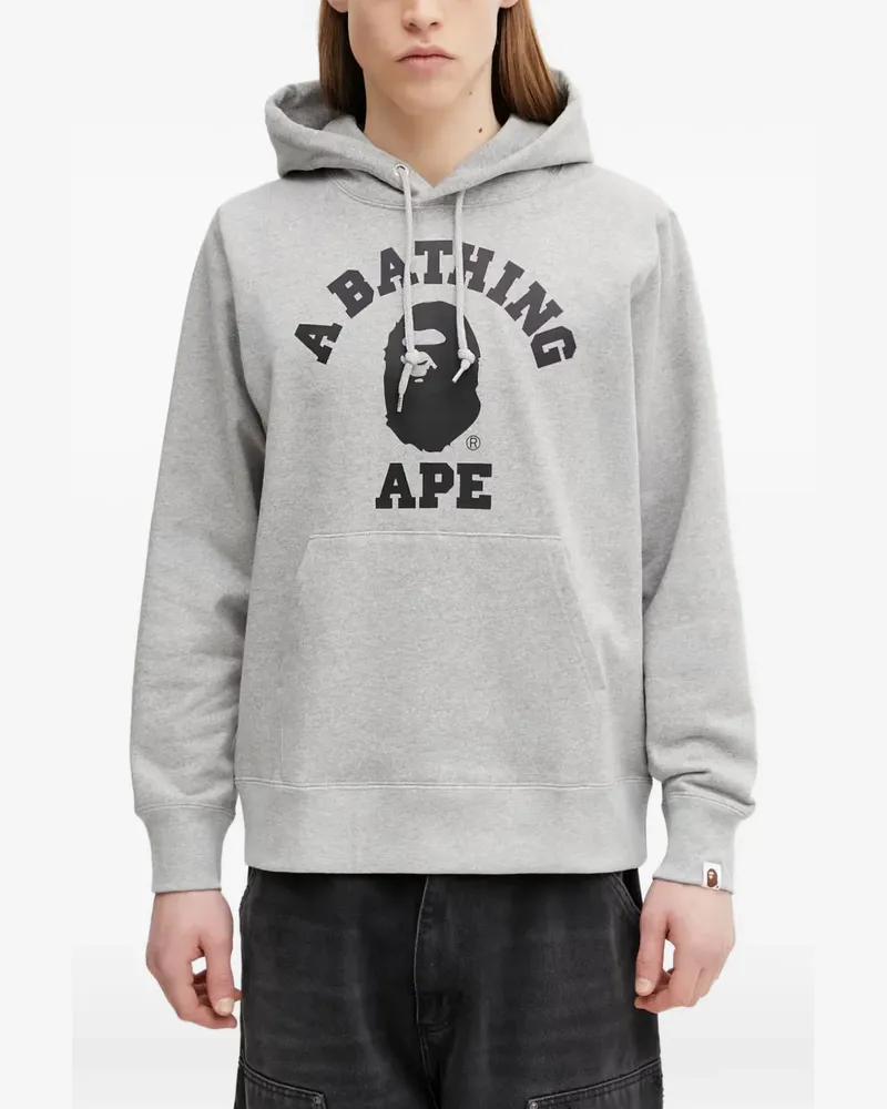 BAPE College logo-print hoodie - Grau Grau