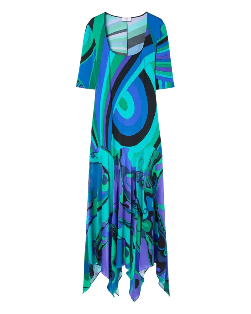 Emilio Pucci Kleid mit asymmetrischem Saum - Blau Blau