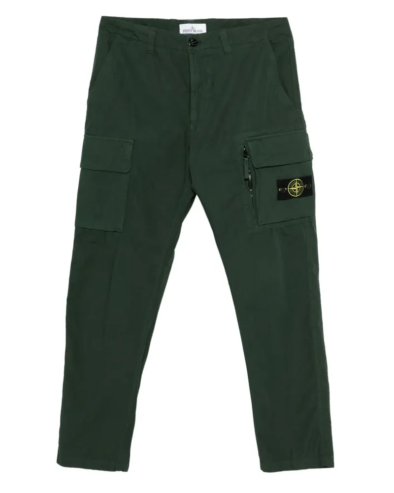 Stone Island Cargohose mit Logo-Patch - Grün Grün