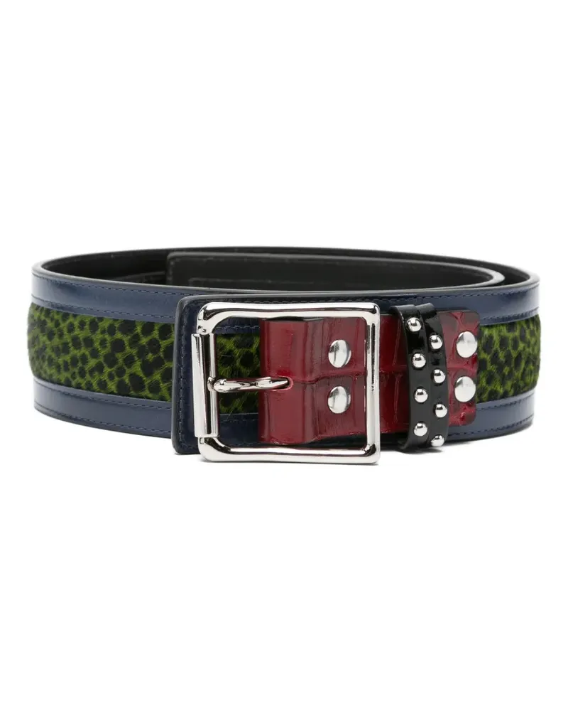 CHOPOVA LOWENA Cheetah studded printed belt - Grün Grün