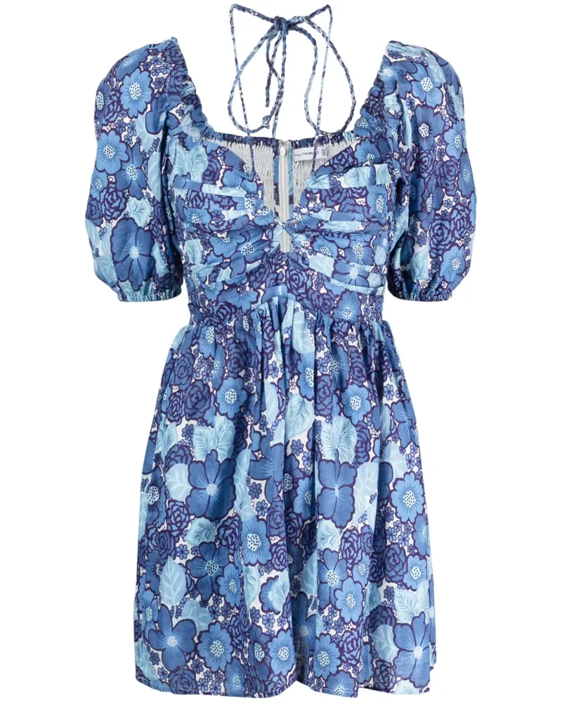 Faithfull The Brand Odelia Leinenkleid mit Blumen-Print - Blau Blau
