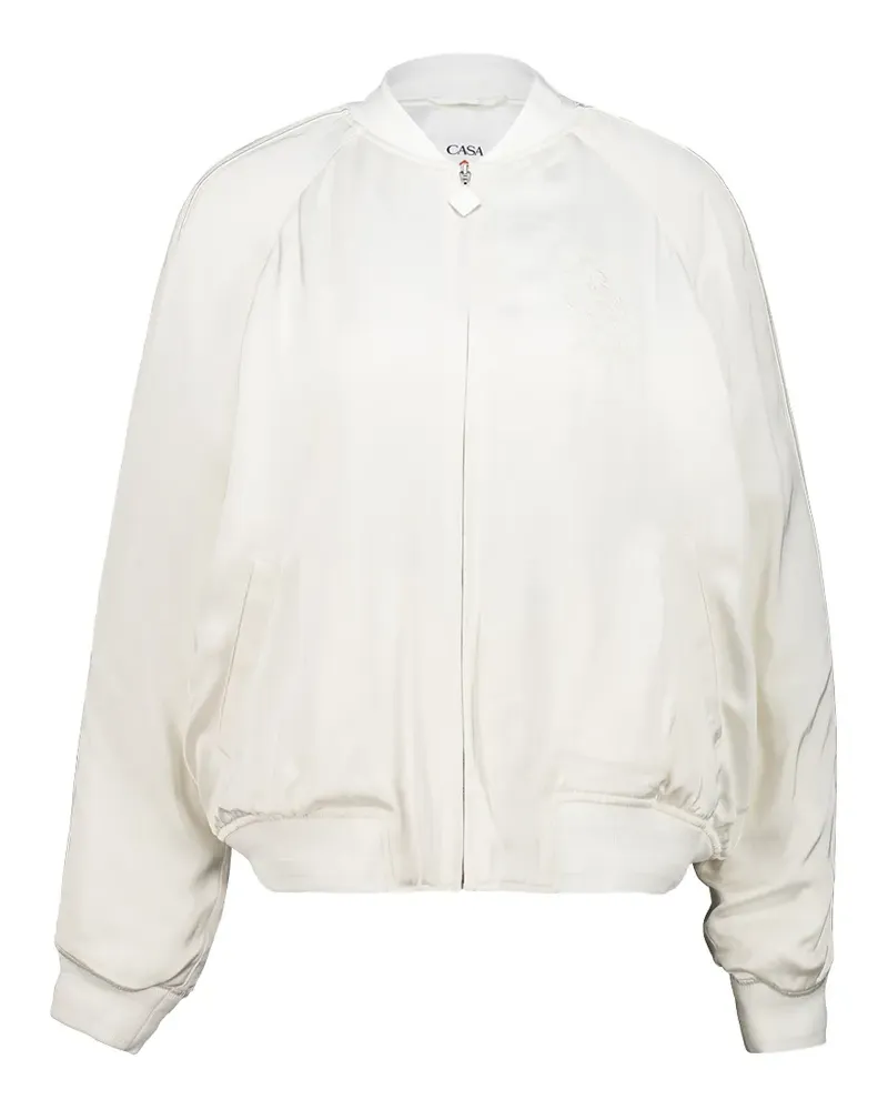 Casablanca Paris embroidered satin bomber jacket - Weiß Weiß