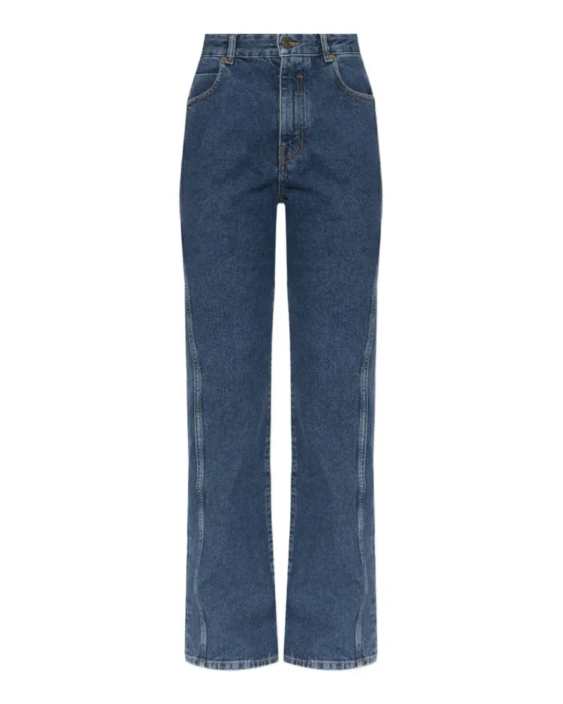 Balmain Straight-Leg-Jeans mit Stickerei - Blau Blau