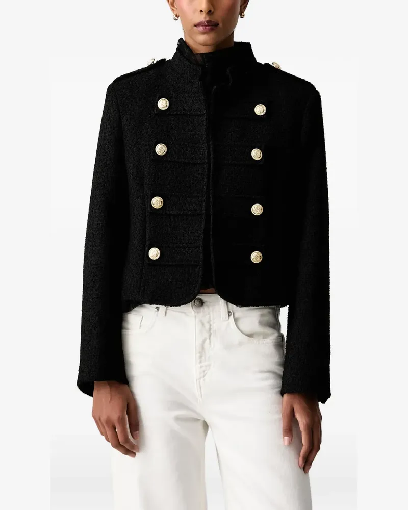 VICOLO double-breasted bouclé jacket - Schwarz Schwarz
