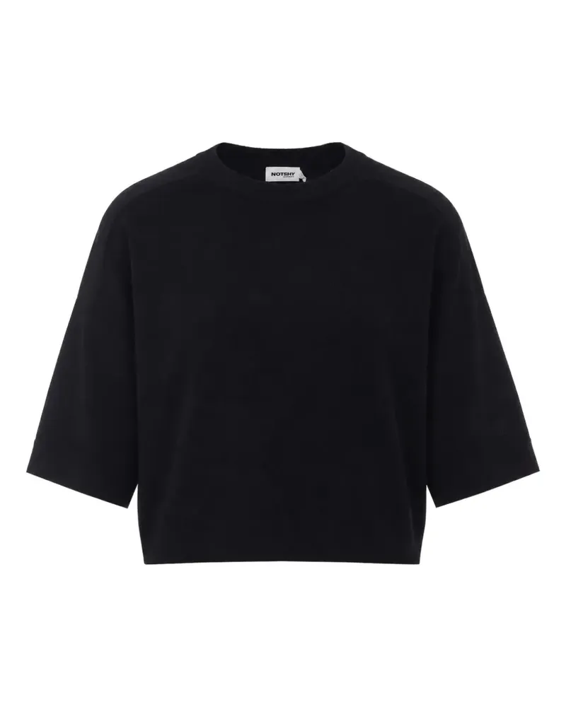 Not Shy Kurzärmeliger Lilou Pullover - Schwarz Schwarz