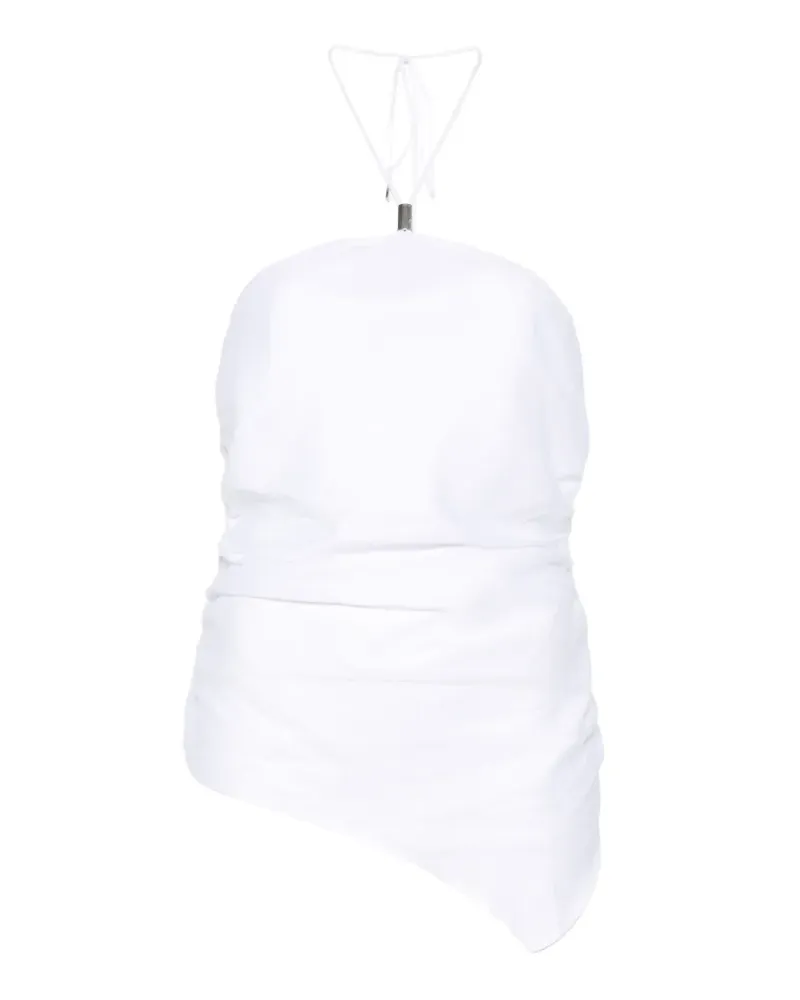 Semicouture halter gathered top - Weiß Weiß