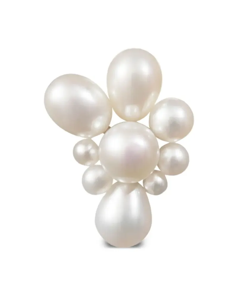 Sophie Bille Brahe 14kt Petite Amis Fleur Gelbgoldohrring mit Süßwasserperle - Weiß Weiß