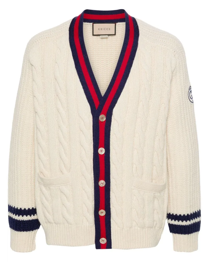 Gucci Sylvie Web Cardigan - Nude Nude