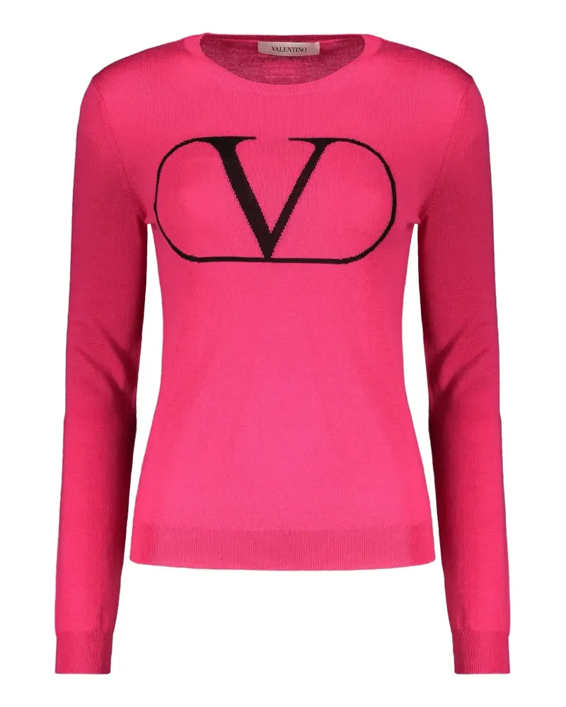 Valentino Garavani Pullover aus Wolle mit VLogo - Rosa Rosa