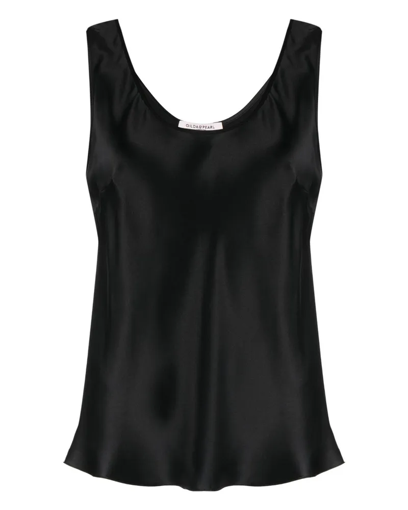 Gilda & Pearl Seidentop mit breiten Trägern - Schwarz Schwarz