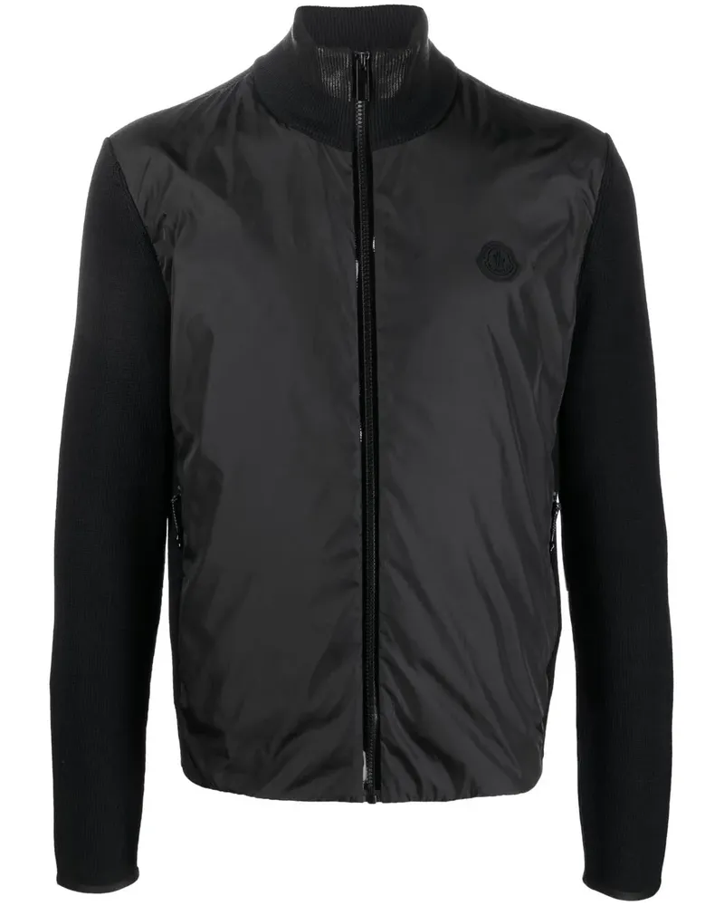 Moncler Cardigan mit Logo-Patch - Schwarz Schwarz