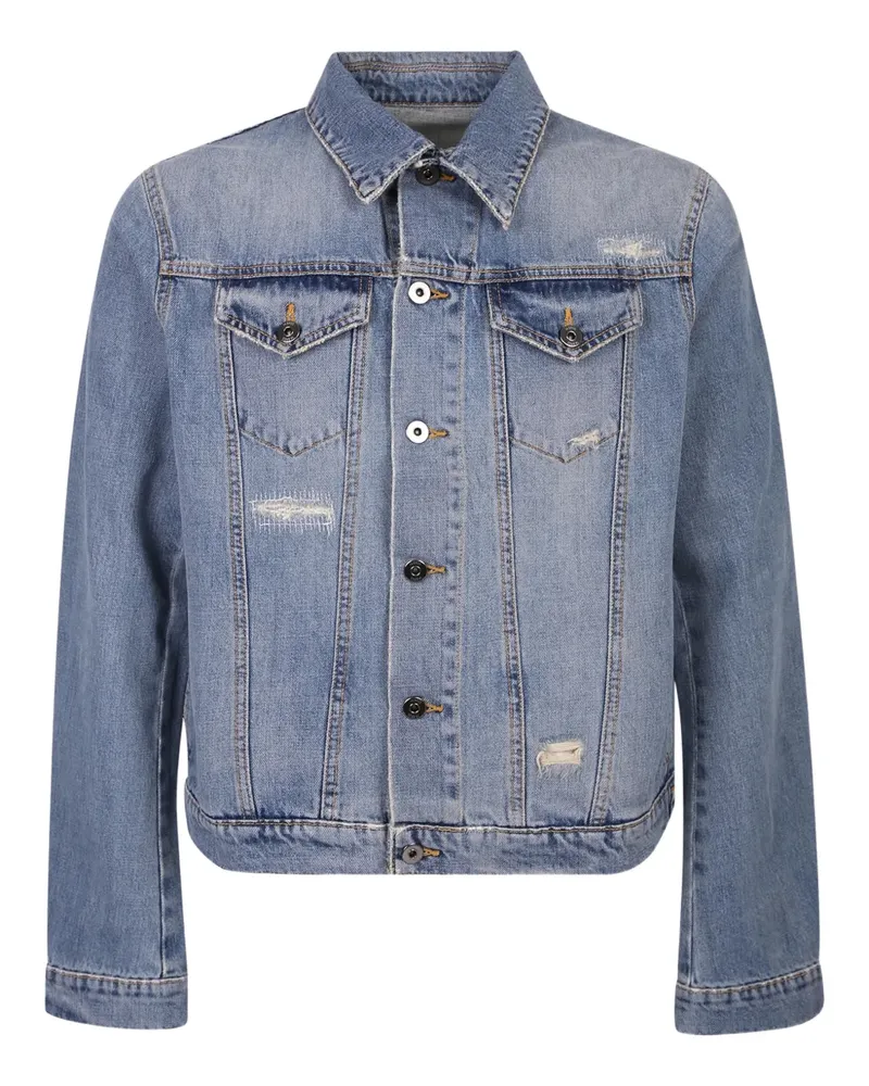 14BROS Jeansjacke in Distressed-Optik - Blau Blau