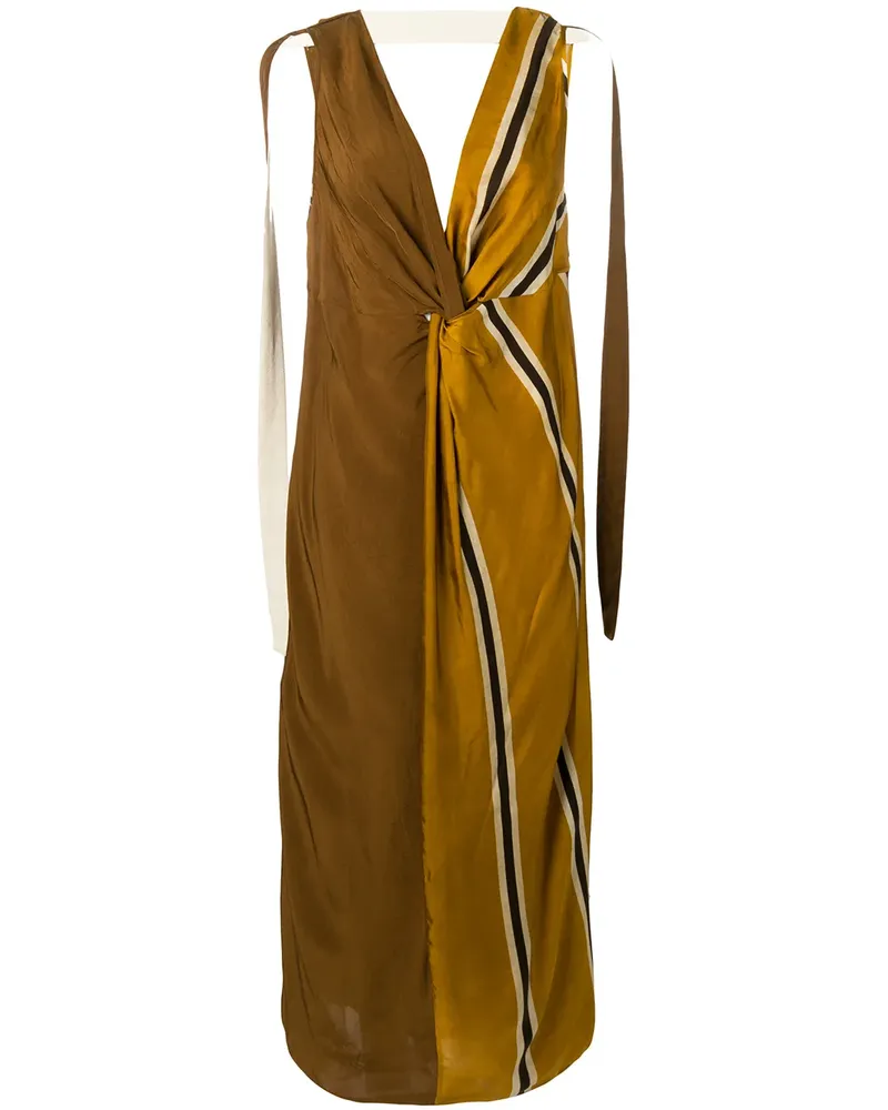 Uma Wang Satinkleid mit Knotendetail - Nude Nude