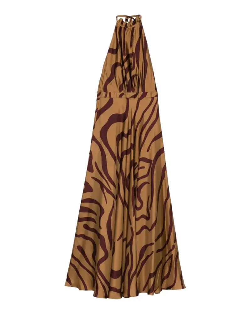 Raquel Diniz zebra halterneck dress - Nude Nude