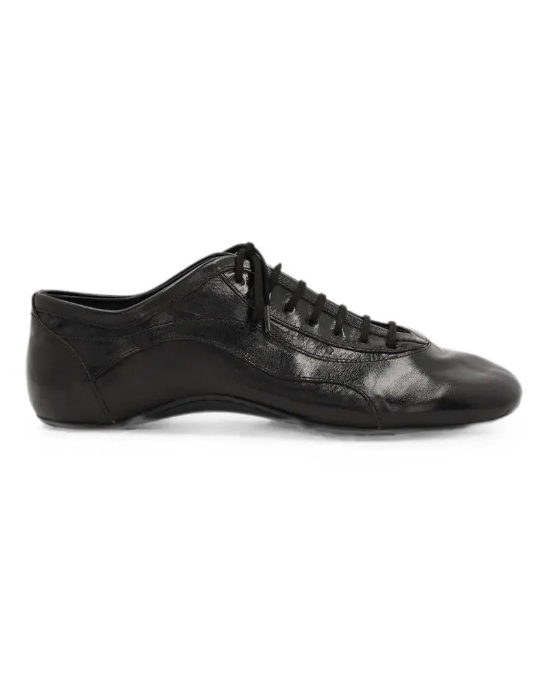 Dries van Noten Leren Sneakers - Schwarz Schwarz