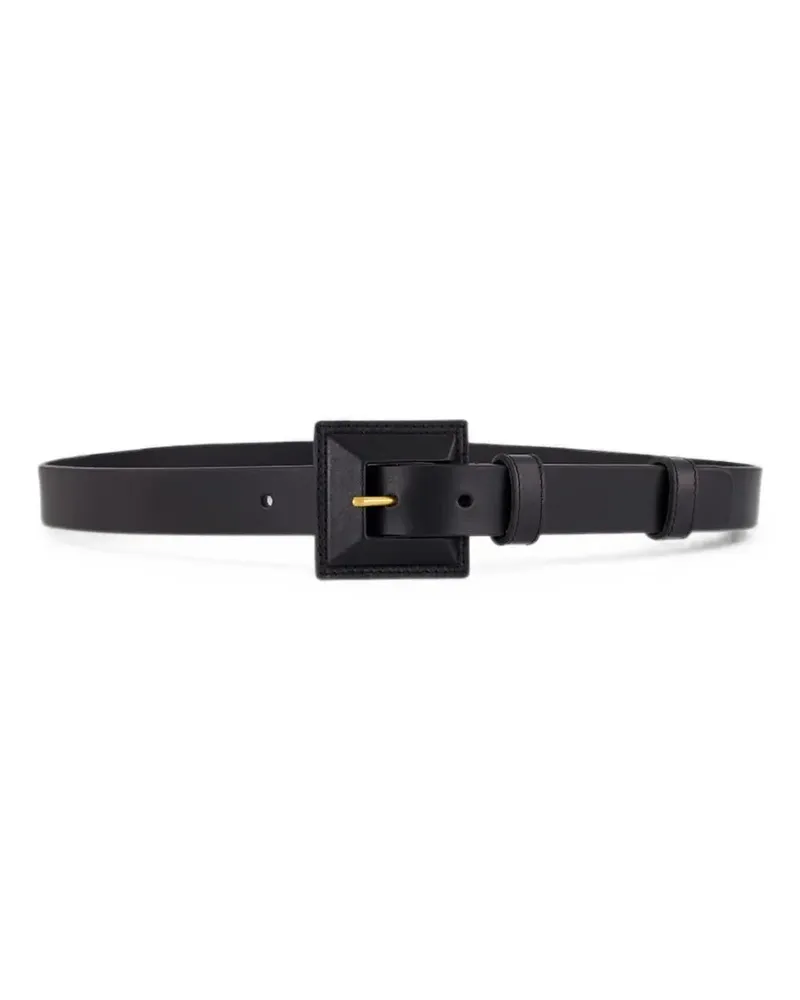 Saint Laurent square-buckle leather belt - Schwarz Schwarz