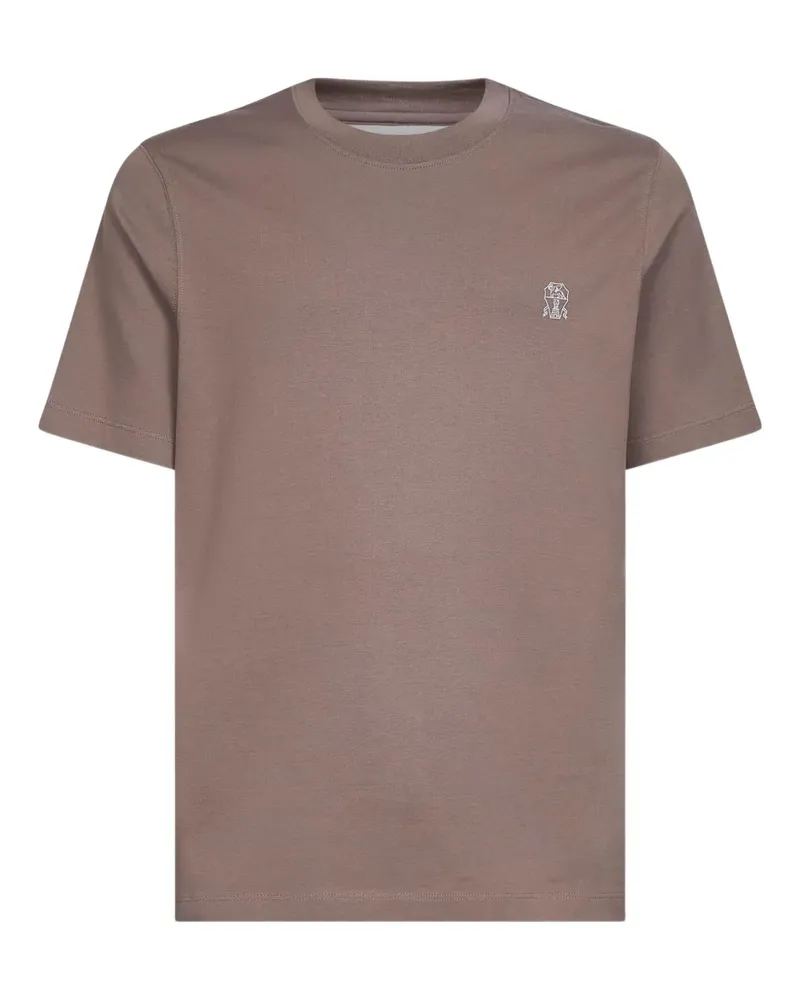 Brunello Cucinelli T-Shirt mit rundem Ausschnitt - Braun Braun