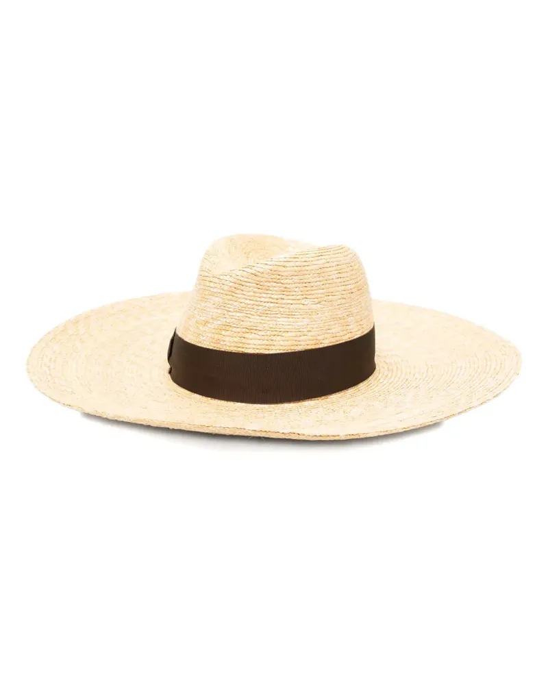 Borsalino wide-brim straw hat - Nude Nude
