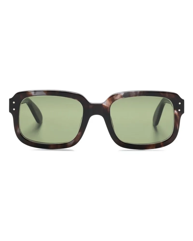 Lesca Dude Sonnenbrille mit eckigem Gestell - Braun Braun