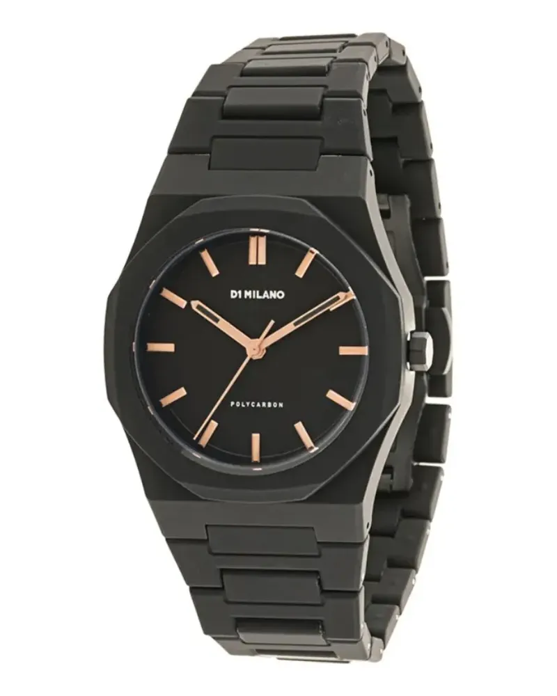 D1 Milano Armbanduhr aus Polycarbonat - Schwarz Schwarz