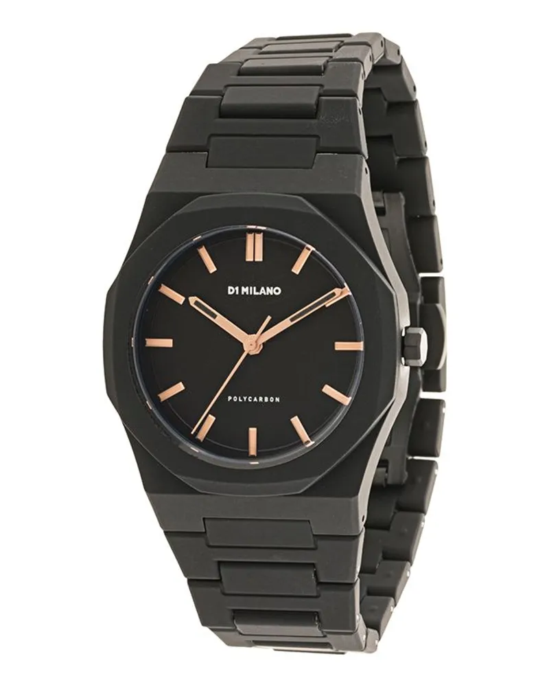D1 Milano Armbanduhr aus Polycarbonat - Schwarz Schwarz