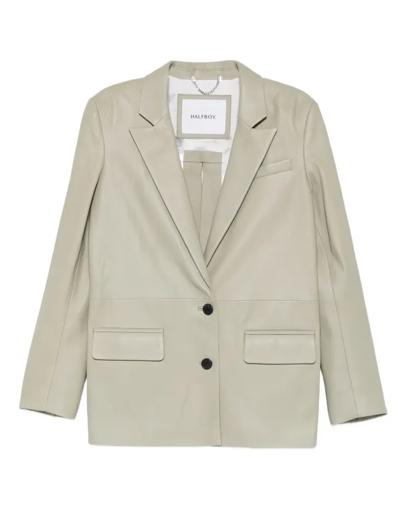 HALFBOY Geknöpfte Lederjacke - Grün Grün
