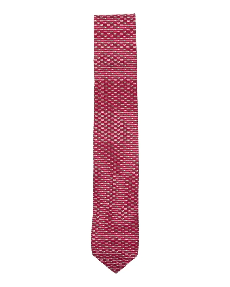 Ferragamo Krawatte mit geometrischem Print - Rosa Rosa