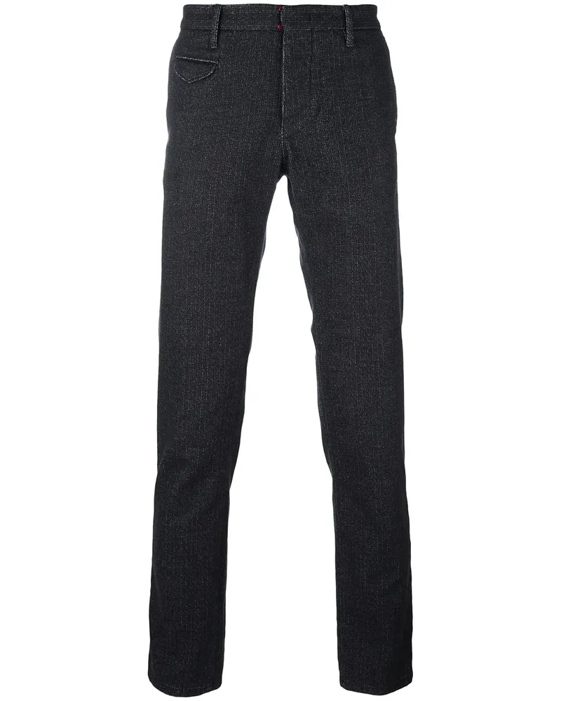 Incotex Texturierte Hose - Schwarz Schwarz