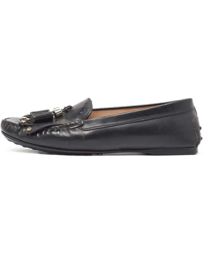 TOD'S Pre-owned Loafer mit Quastendetail - Schwarz Schwarz