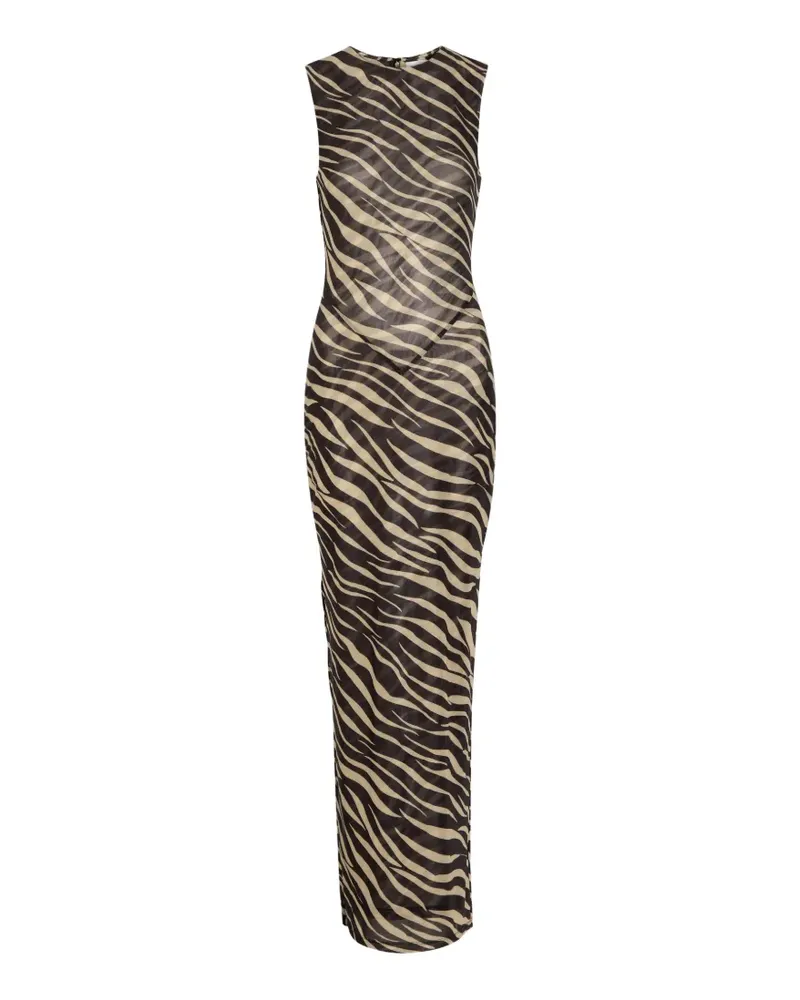 Ronny Kobo Krisa Maxikleid mit Zebra-Print - Schwarz Schwarz