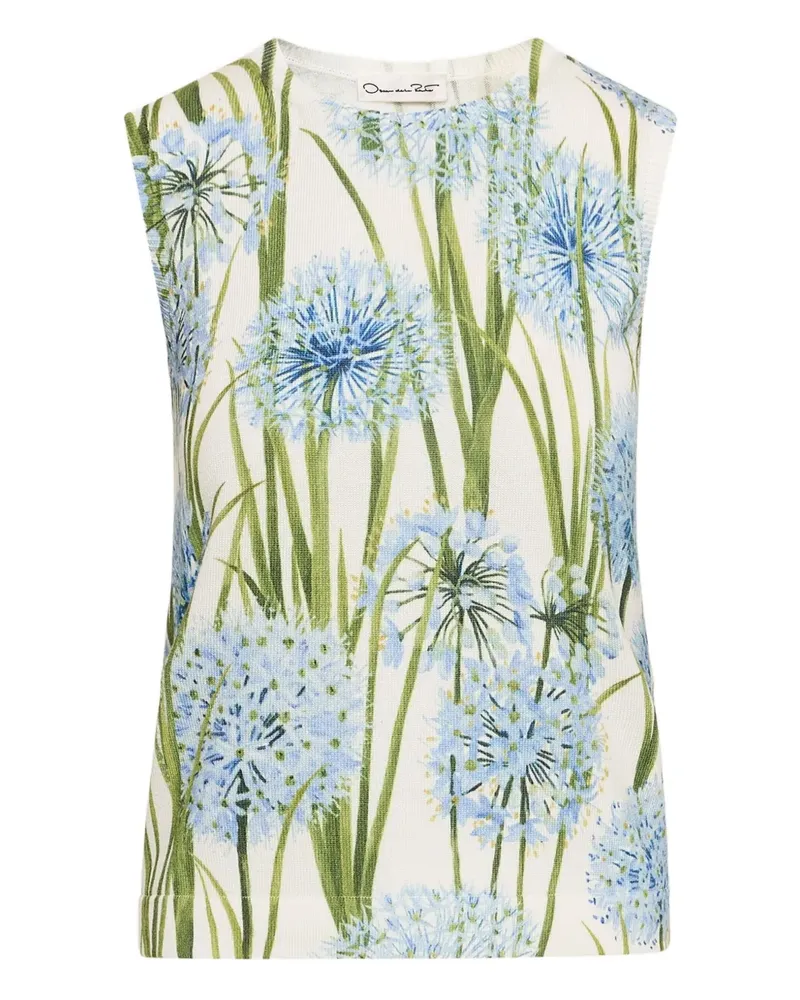 Oscar de la Renta Oberteil mit Rundhalsausschnitt - Weiß Weiß