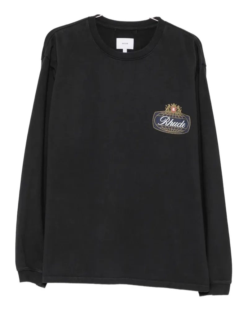 RHUDE logo-print long-sleeve T-shirt - Schwarz Schwarz