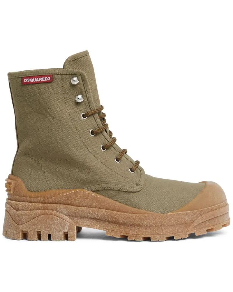 Dsquared2 Stiefeletten aus Canvas - Grün Grün