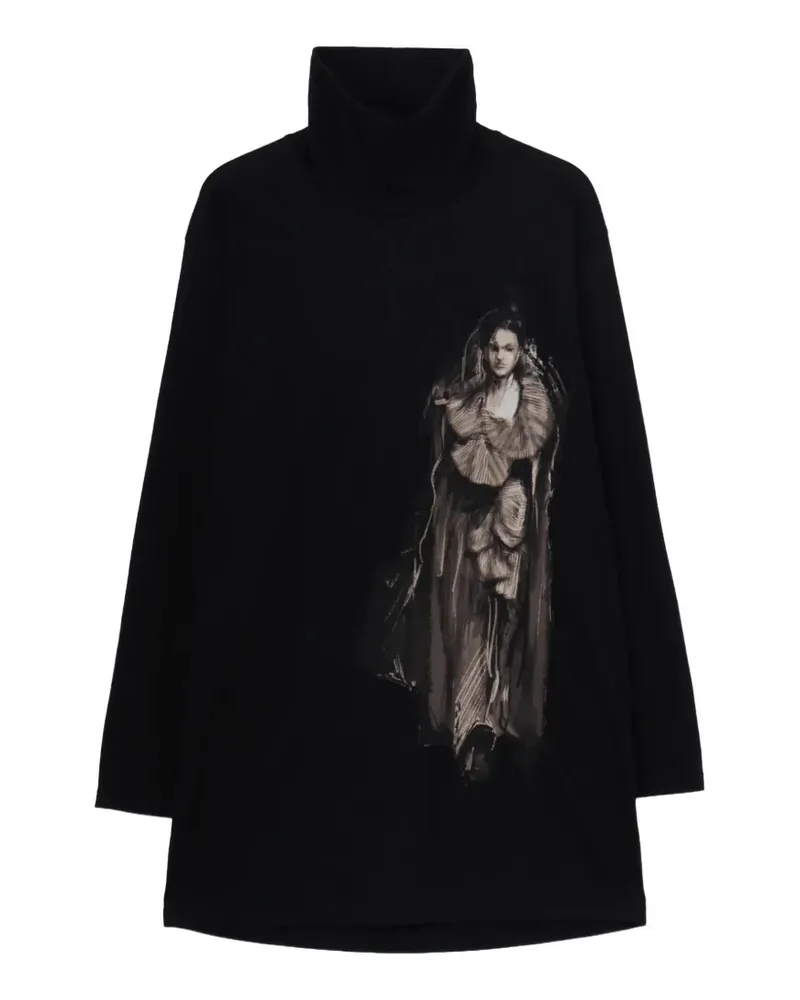 Yohji Yamamoto T-Shirt mit grafischem Print - Schwarz Schwarz