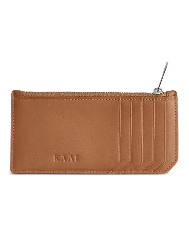 KAAI logo-debossed leather cardholder - Nude Nude