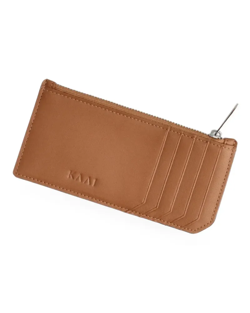KAAI logo-debossed leather cardholder - Nude Nude