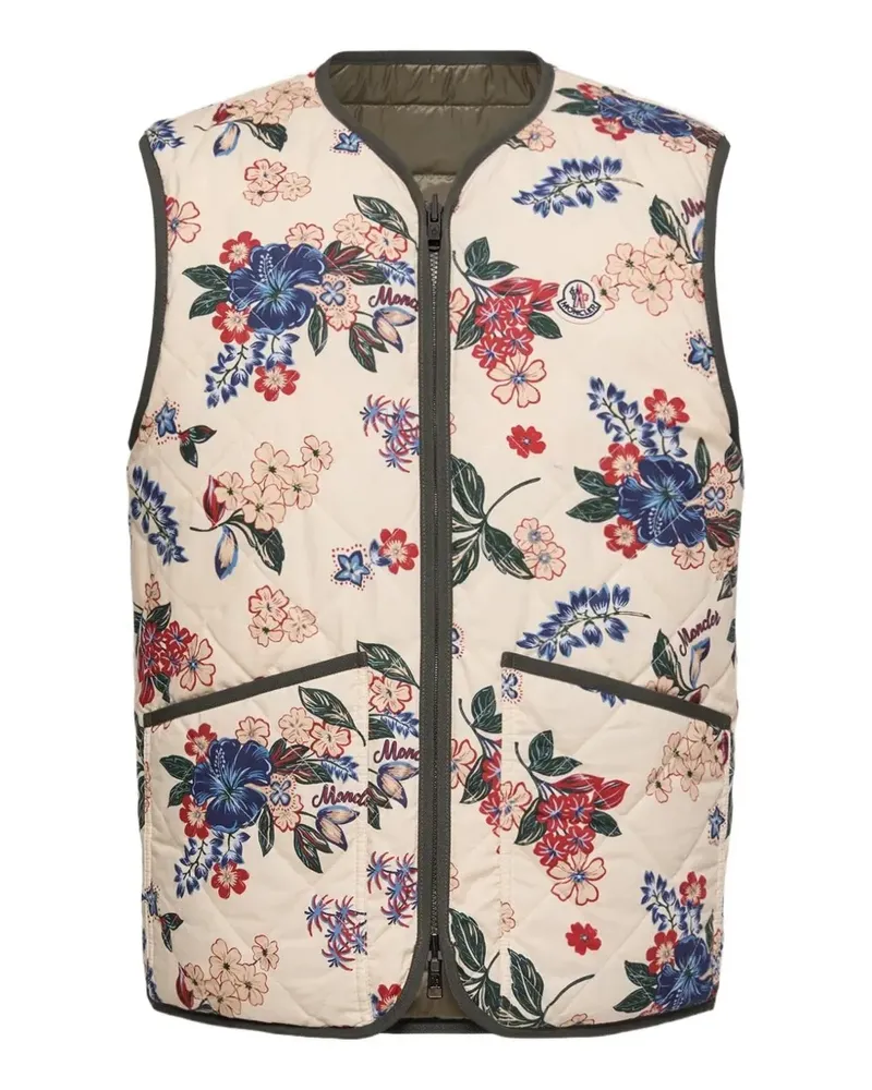 Moncler Weste mit Blumen-Print - Grün Grün