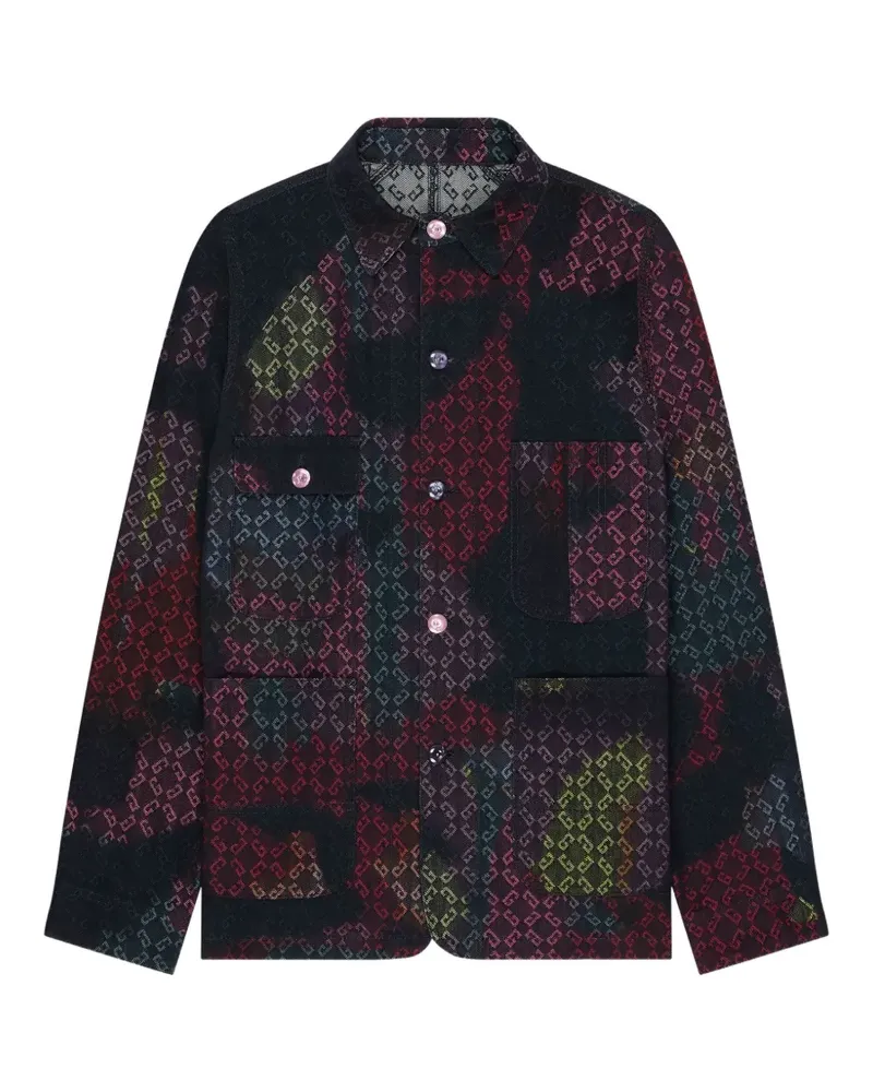 Givenchy Mehrfarbige Jeansjacke mit Monogramm 72 - Schwarz Schwarz