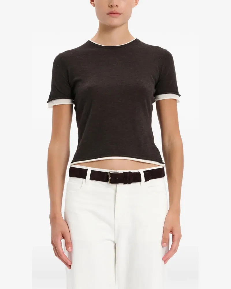 arch4 Oberteil mit Kontrastbesatz - Braun Braun