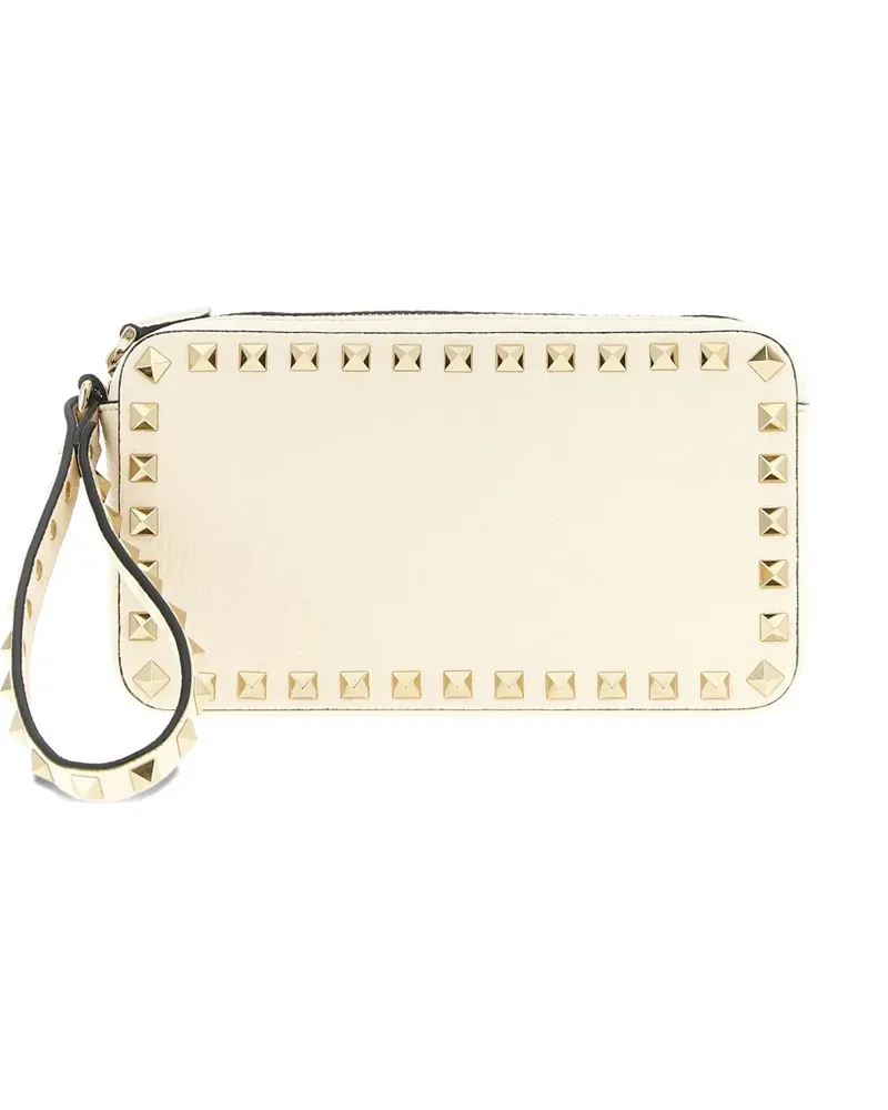 Valentino Garavani Ruckstud wrist-strap clutch bag - Nude Nude