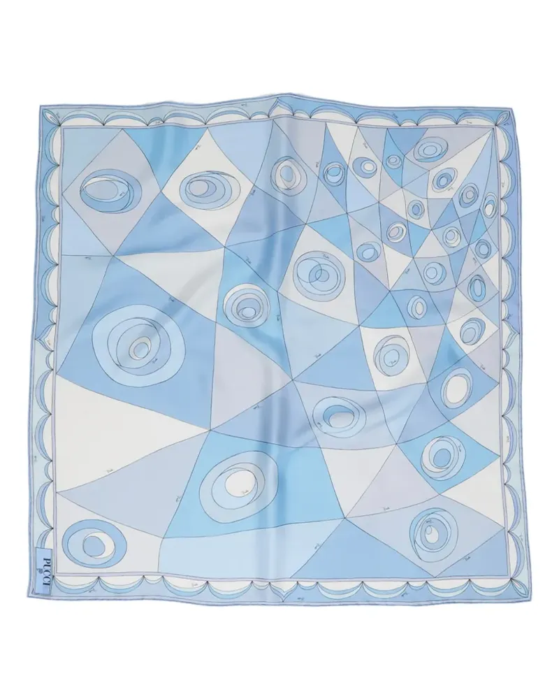 Emilio Pucci Baumwoll-Carré mit Angoli-Print - Blau Blau